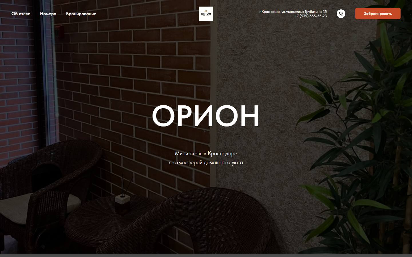 Главная страница сайта Орион (apartorion.ru)