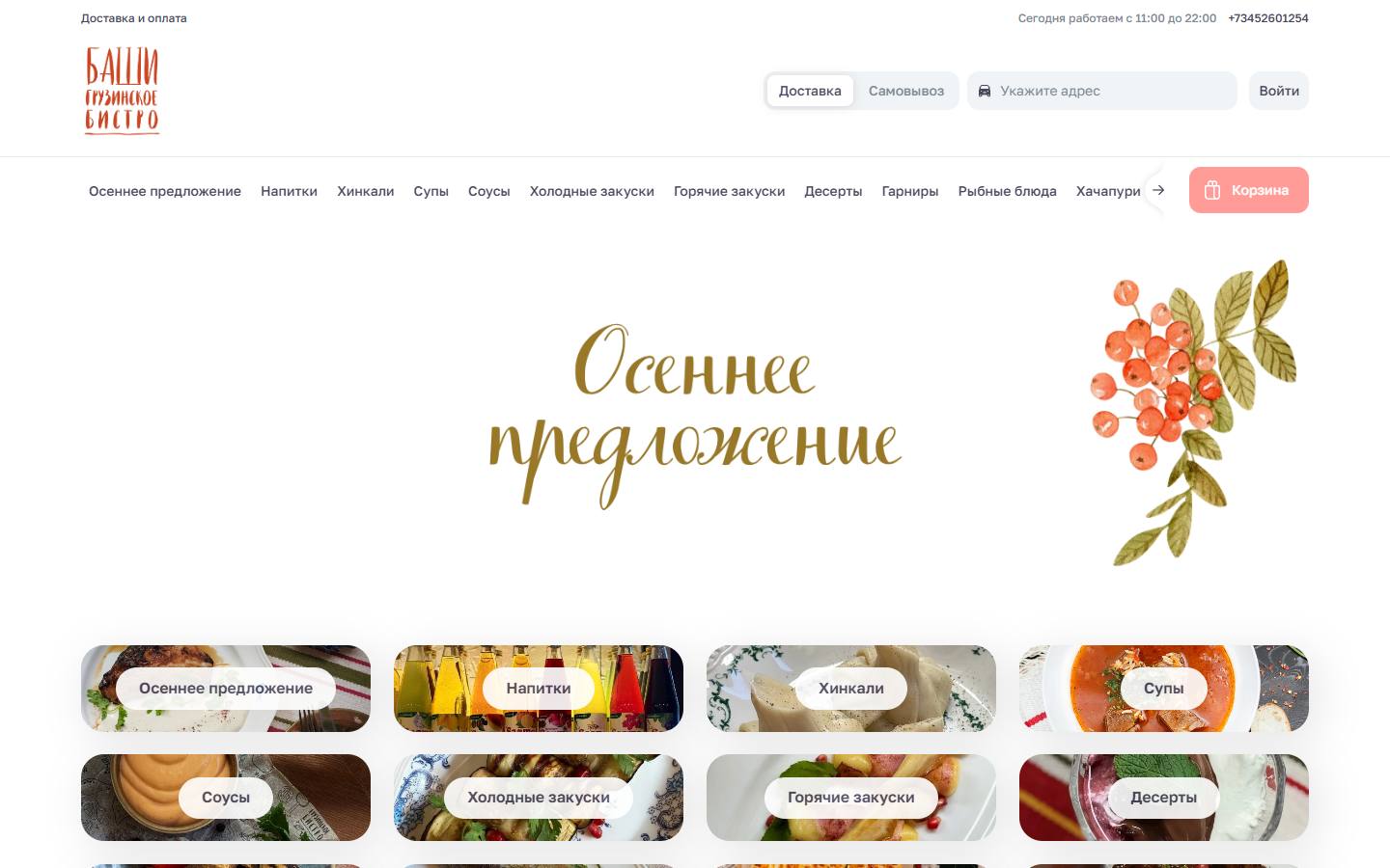 Главная страница сайта Баши (bashirest.ru)