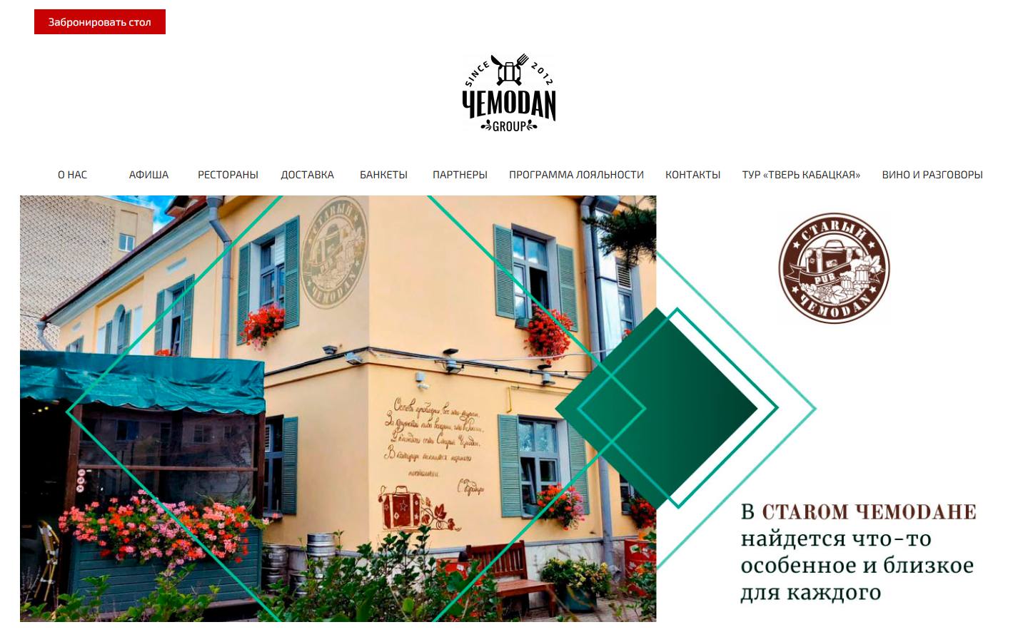 Главная страница сайта Чемоdan groupe (chemodangroup.ru)