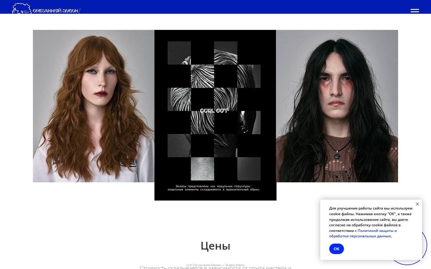 Главная страница сайта Срезанный локон Curl Cut (curlcut.ru)