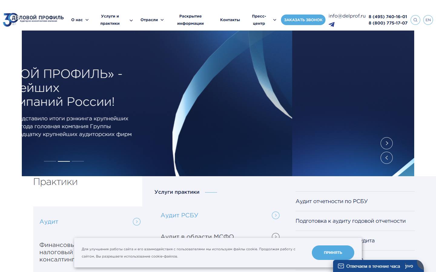Главная страница сайта Деловой Профиль (delprof.ru)