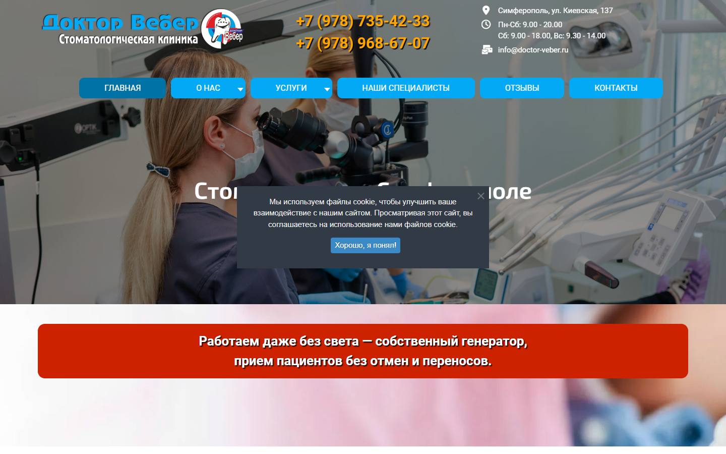 Главная страница сайта Доктор Вебер (doctor-veber.ru)