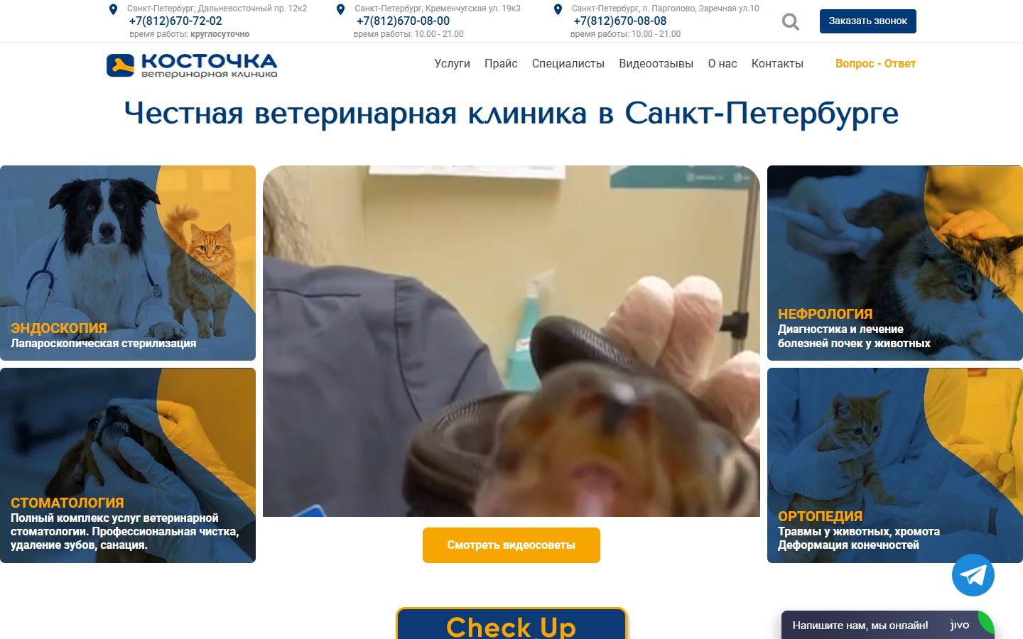 Главная страница сайта Косточка (kostochkaspb.ru)