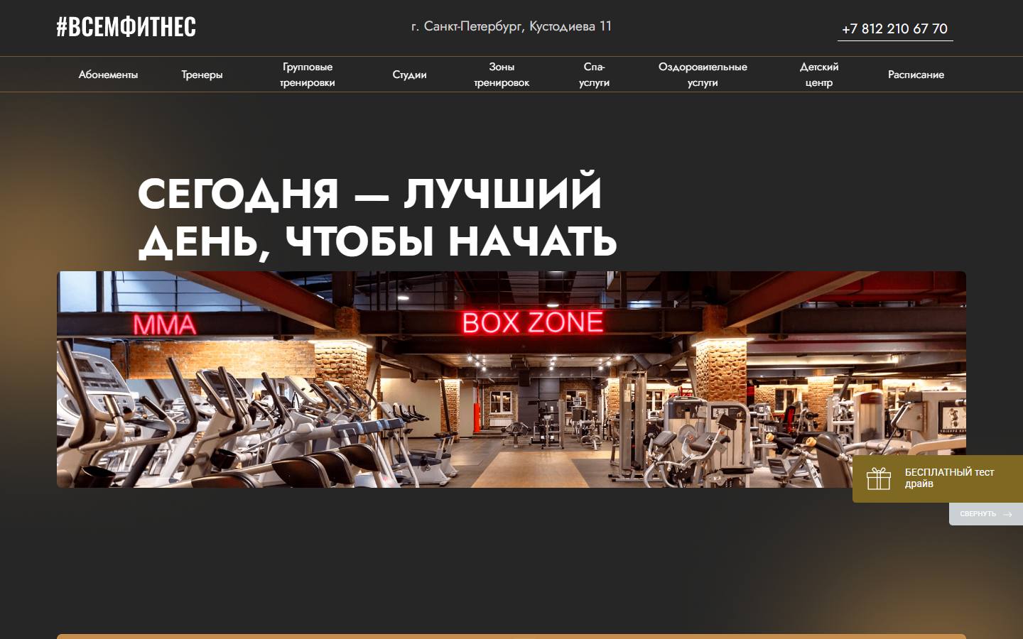 Главная страница сайта Всемфитнес (kustodieva.vsemfitness.ru)