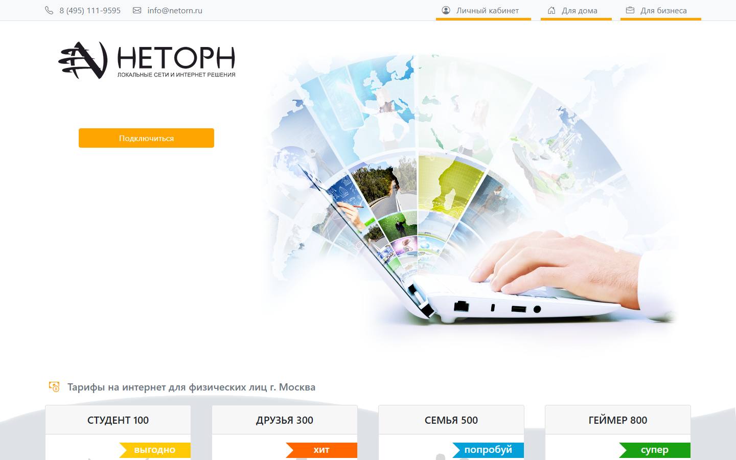 Главная страница сайта Неторн (netorn.ru)