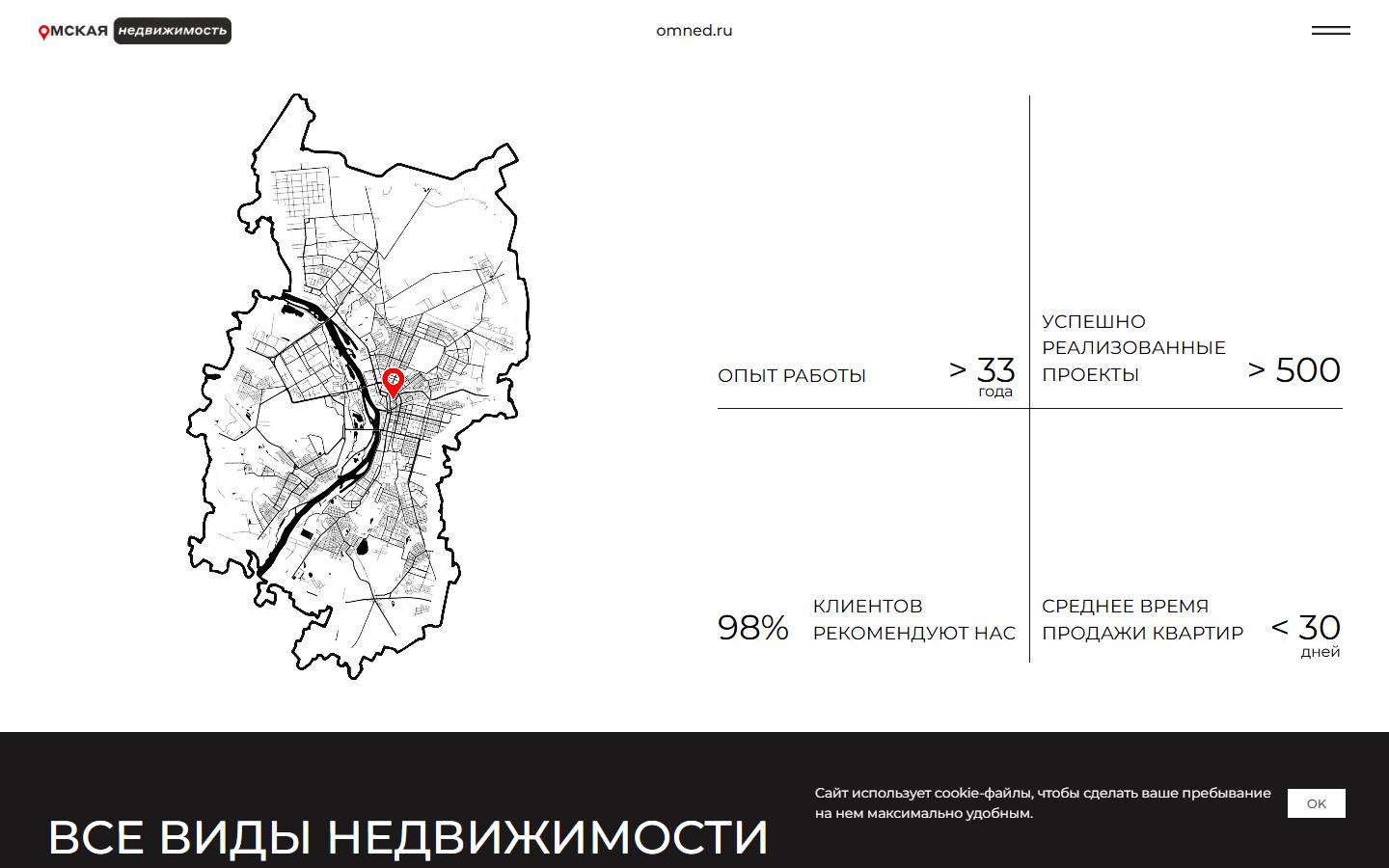 Главная страница сайта Омская недвижимость (omned.ru)