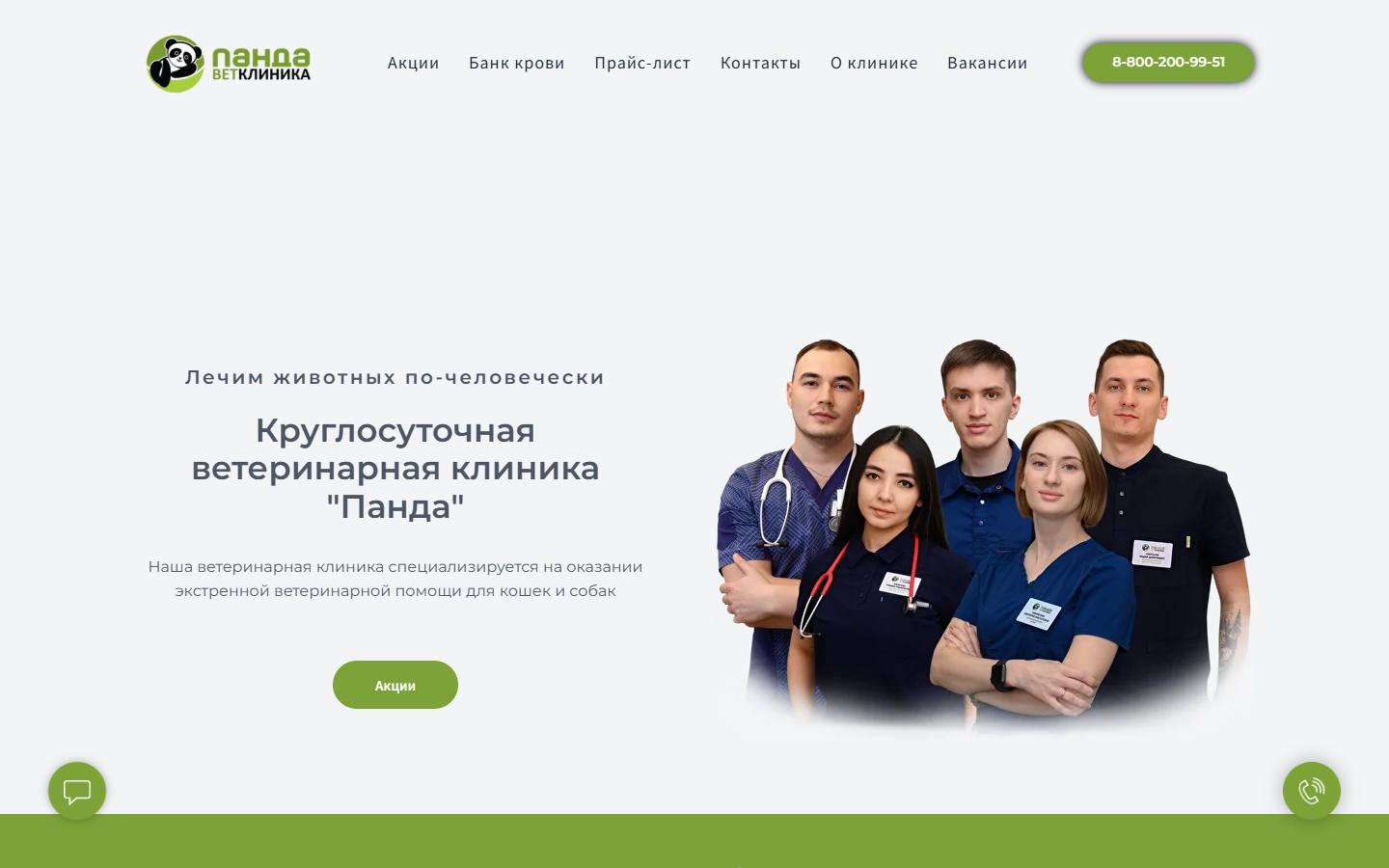 Главная страница сайта Панда (panda-vet.ru)