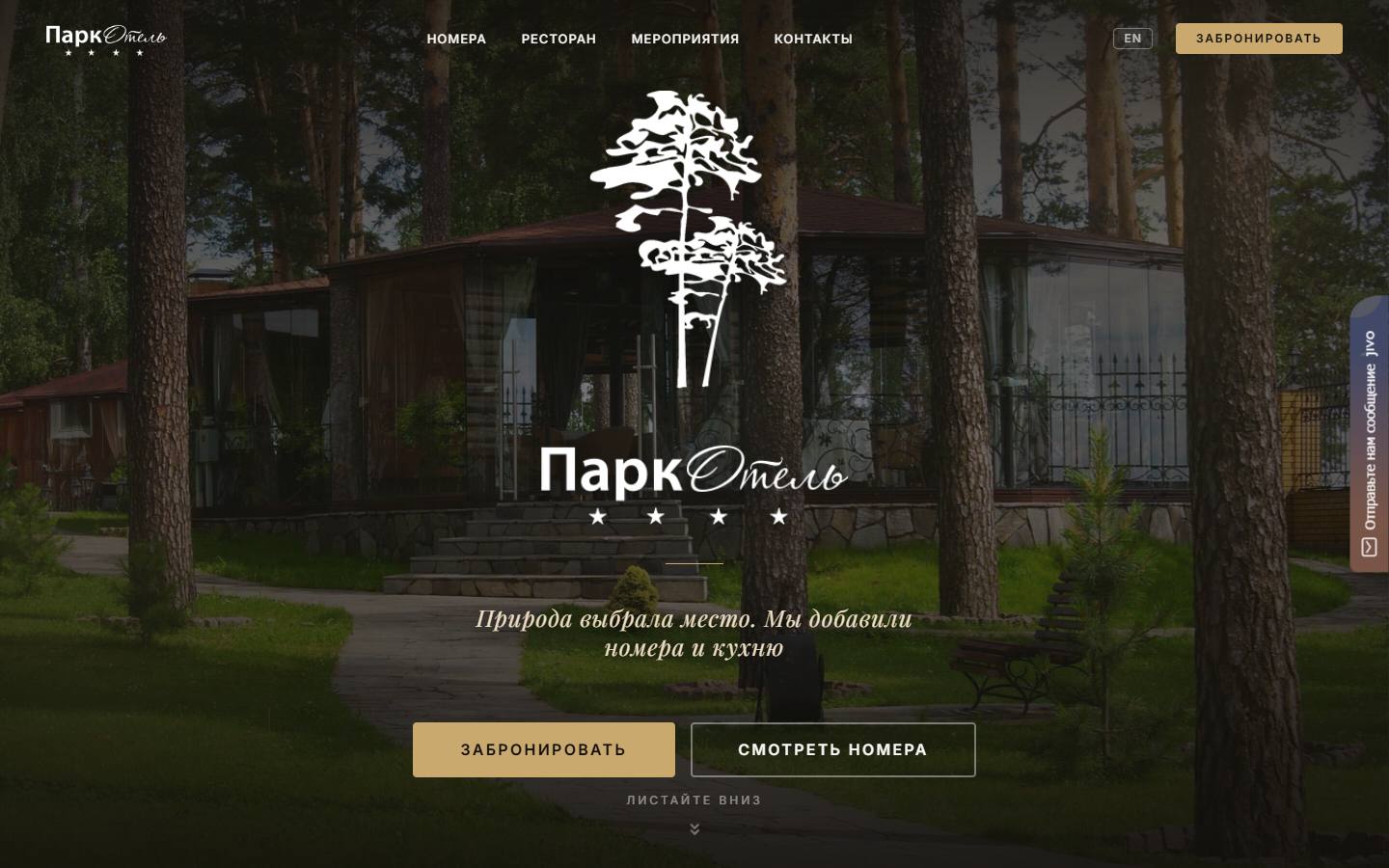 Главная страница сайта Park Hotel (parkhotel.perm.ru)