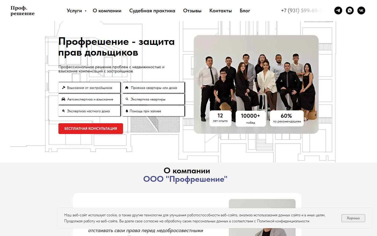 Главная страница сайта Профрешение (prof-cons.ru)