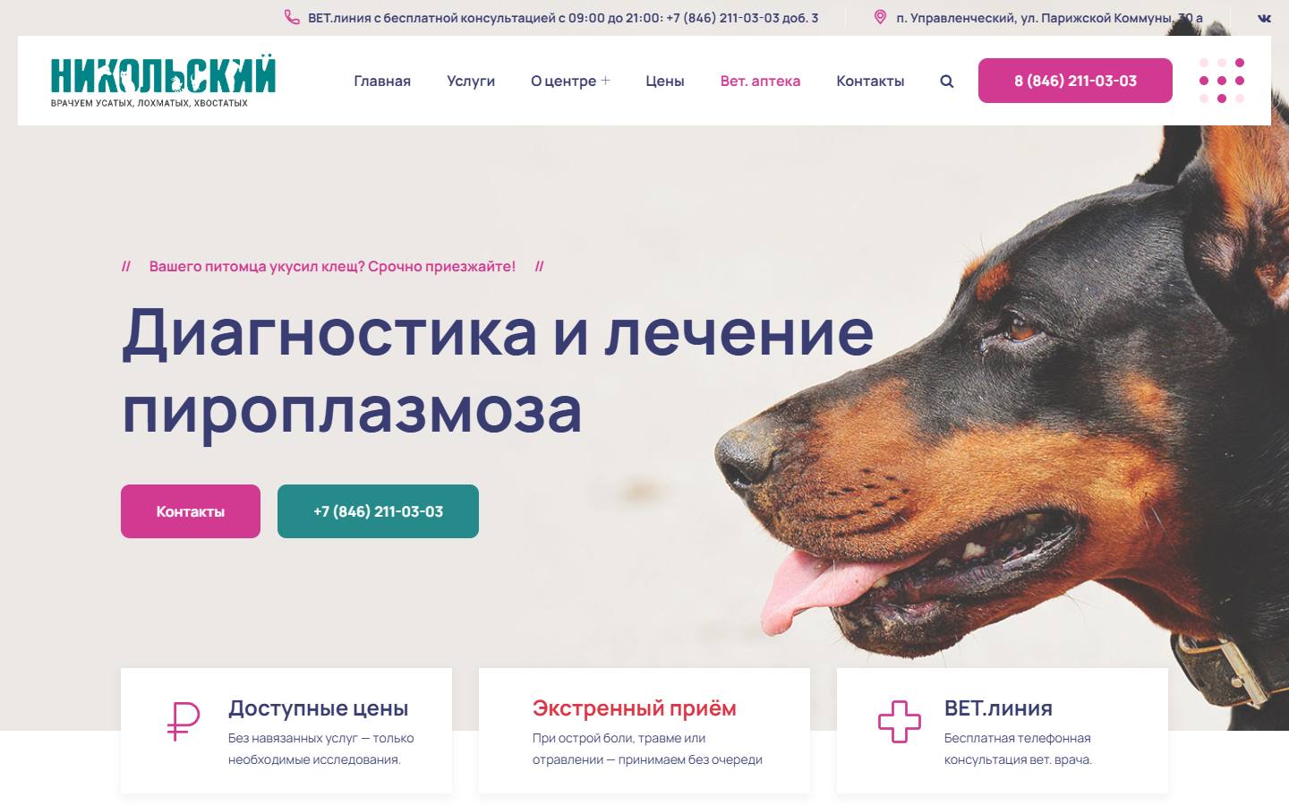 Главная страница сайта Никольский (sam-vet.ru)