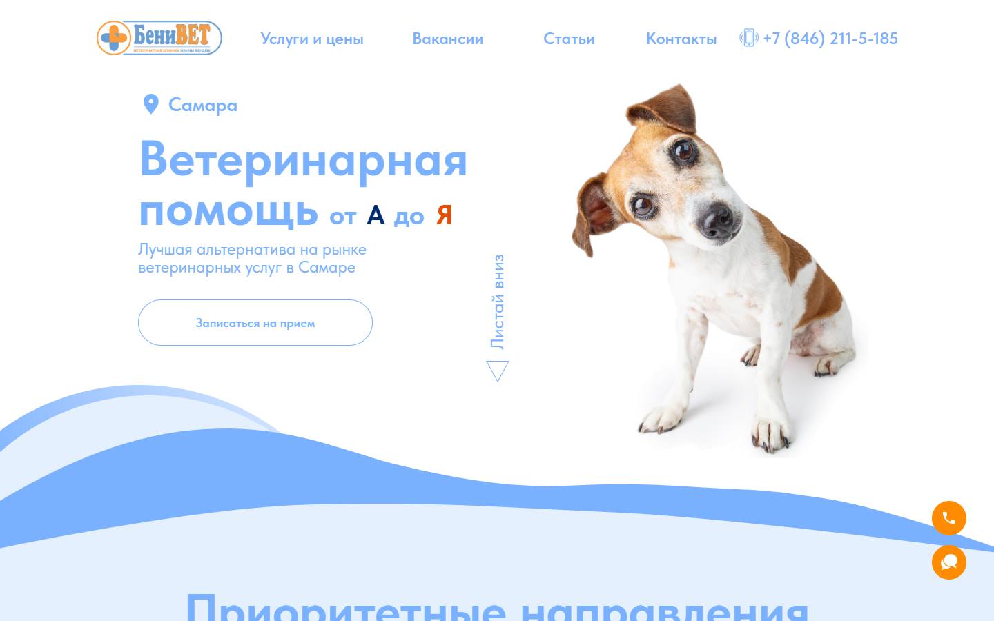 Главная страница сайта БениВЕТ (samaravet.ru)