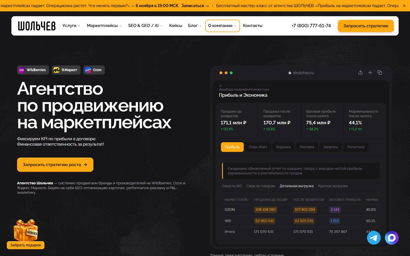 Главная страница сайта Шольчев (sholchev.ru)