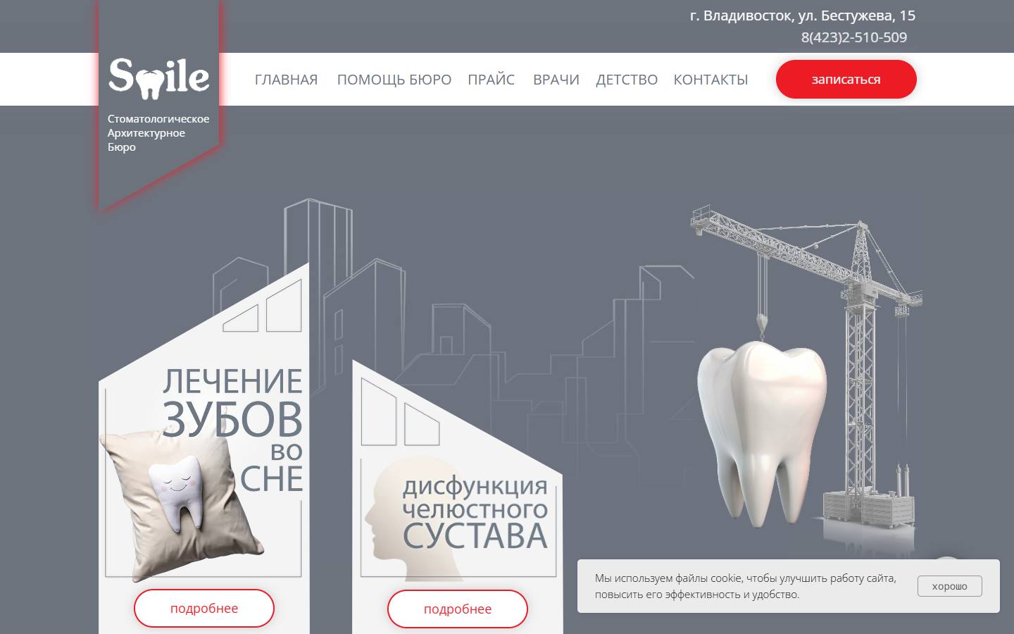 Главная страница сайта Smile (smile-vl.ru)