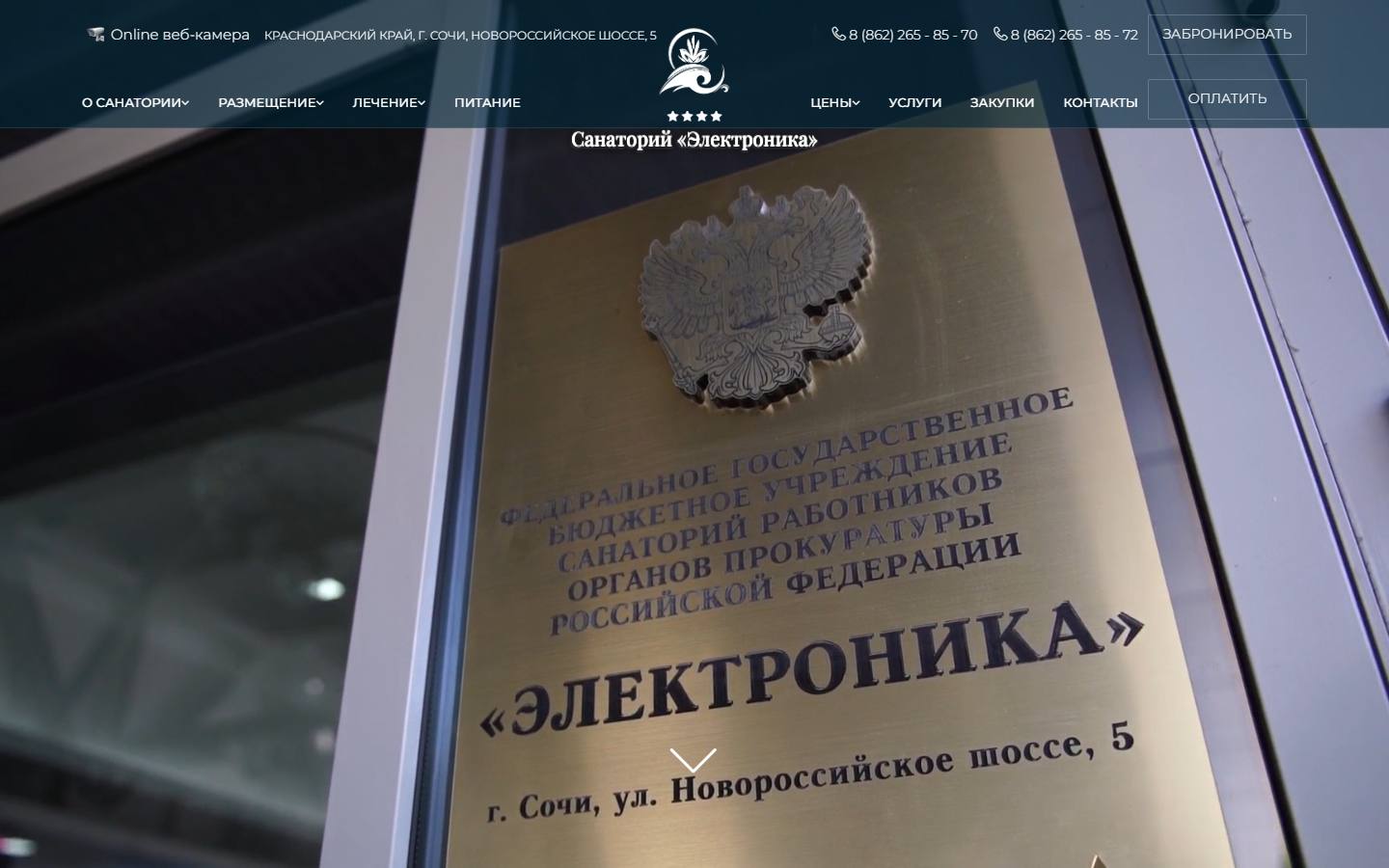 Главная страница сайта Электроника (sochi-el.ru)