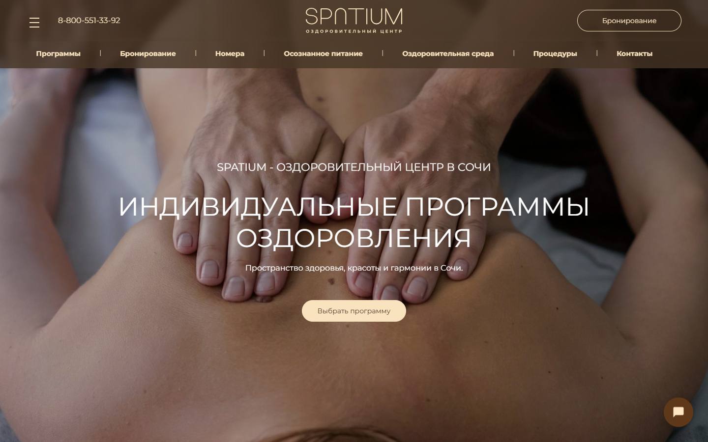 Главная страница сайта Spatium (sochidetox.ru)