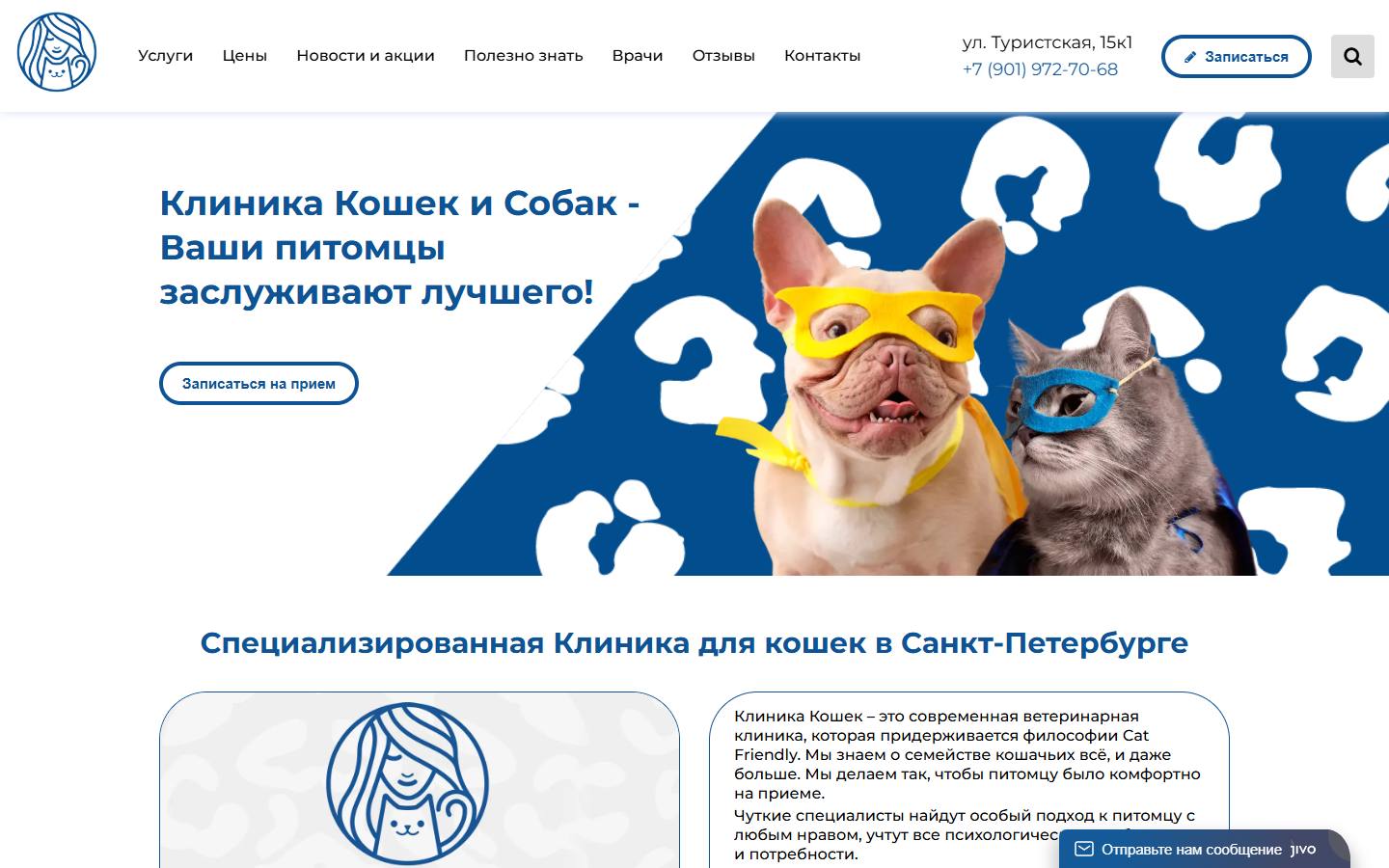 Главная страница сайта Клиника Кошек (spb.cat-vet.ru)