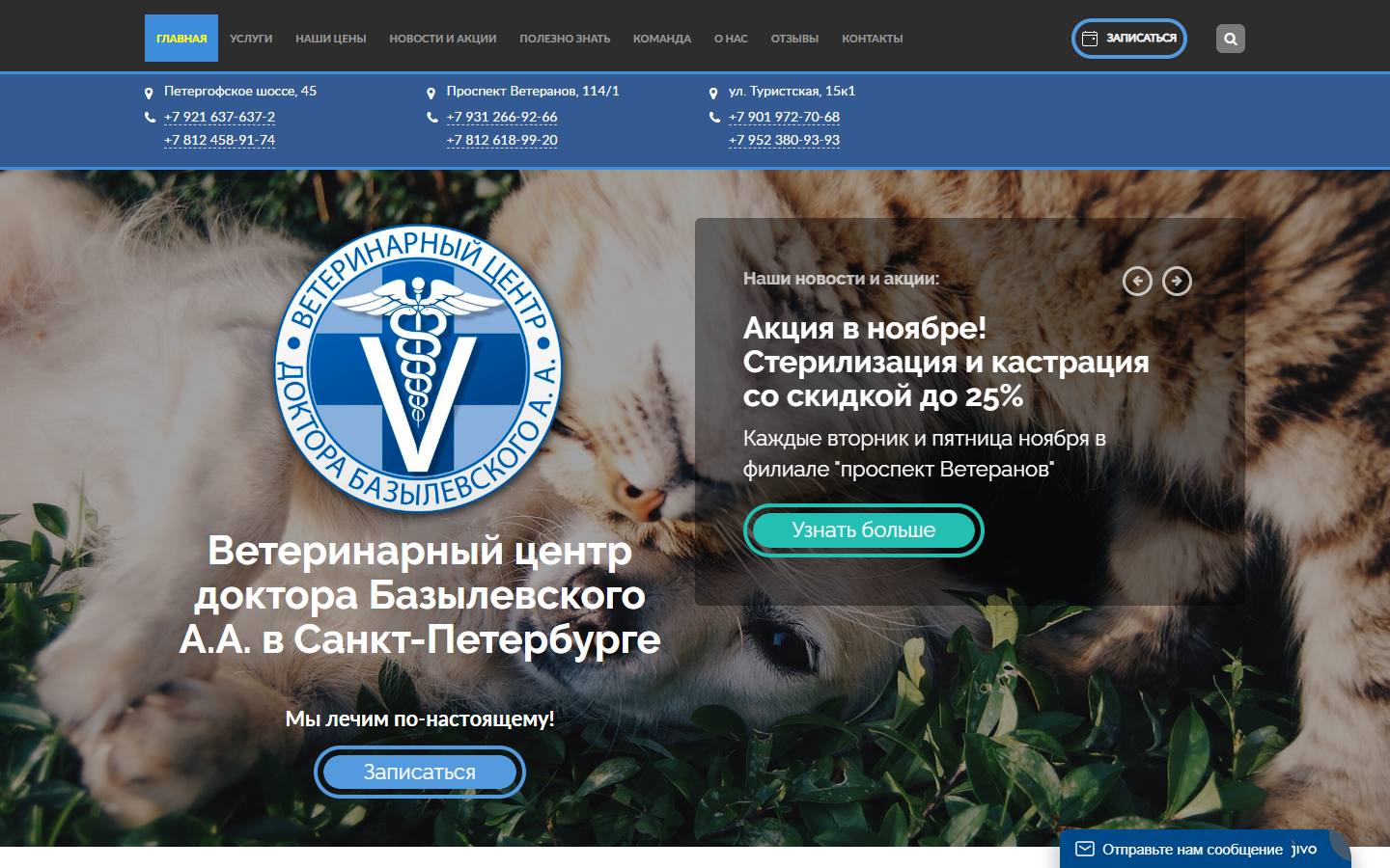 Главная страница сайта Вет эксперт (spb.vet-centre.ru)