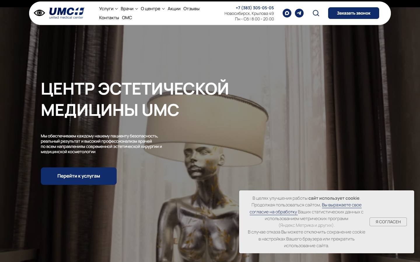 Главная страница сайта Umc (umc-clinic.ru)