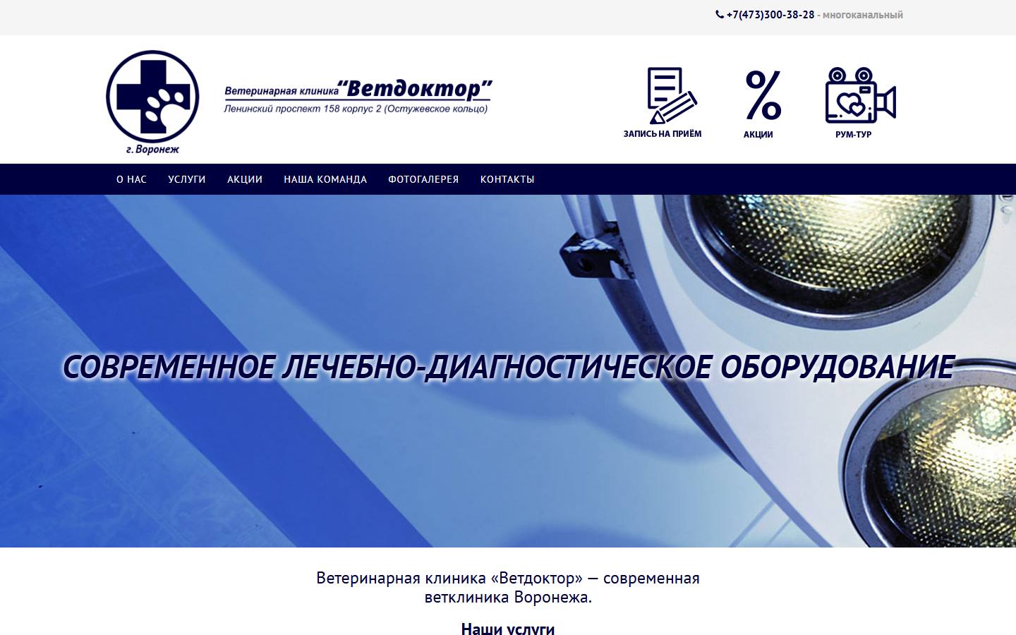 Главная страница сайта Ветдоктор (vetdoctor-vrn.ru)