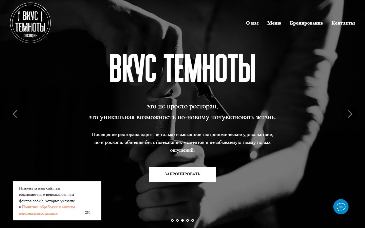 Главная страница сайта Вкус темноты (vkustemnoty.ru)