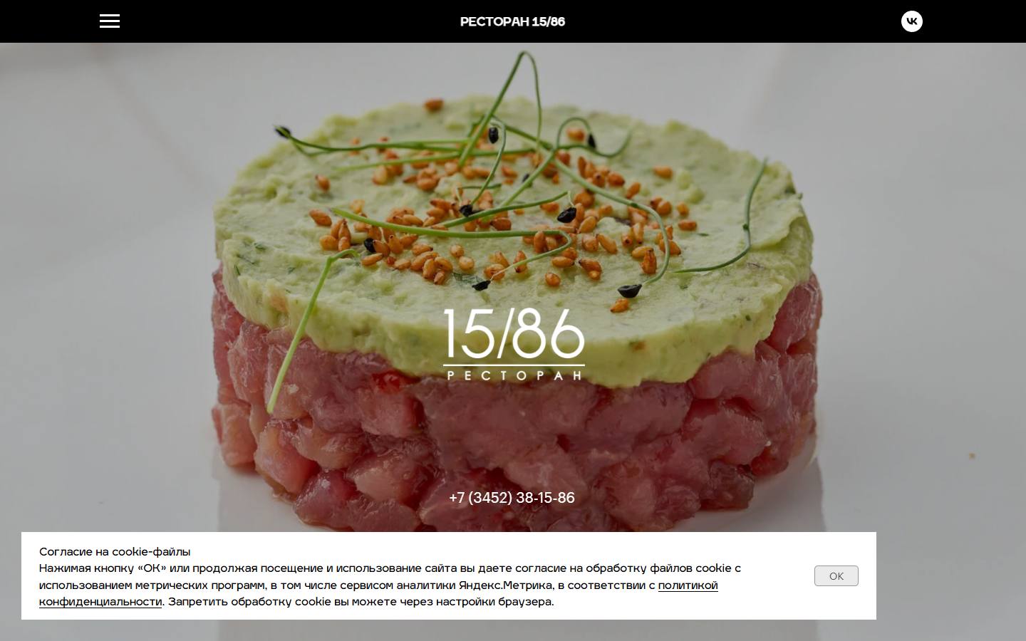 Главная страница сайта 15/86 (volodarskogo.1586.cafe)