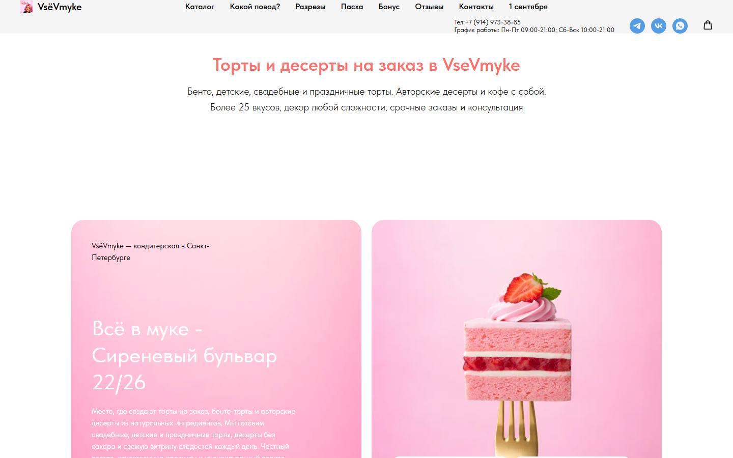 Главная страница сайта Vsevmyke (vsevmyke.spb.ru)