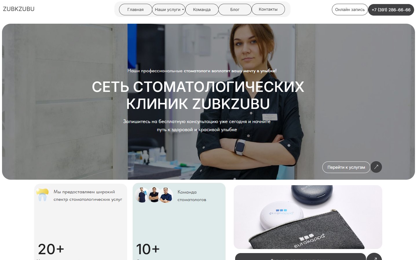 Главная страница сайта ZubKzubu (zubkzubu.ru)